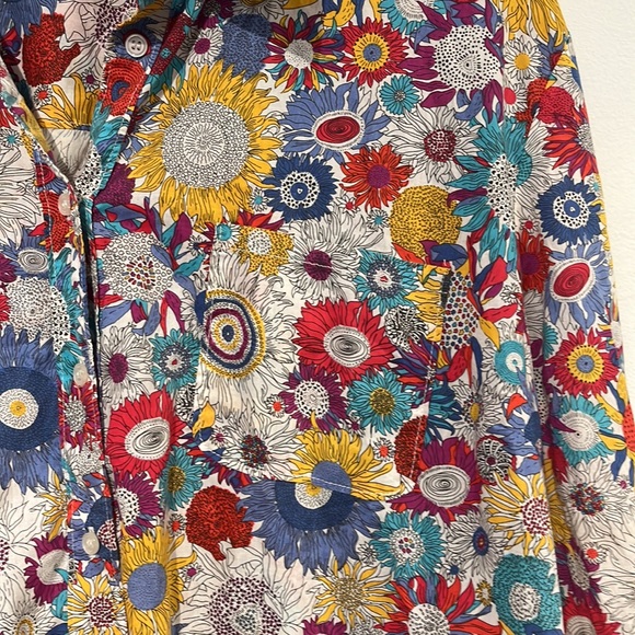 Liberty Art Fabrics Susanna Sunflower Bloom Print shirt - size XXL - Picture 7 of 9